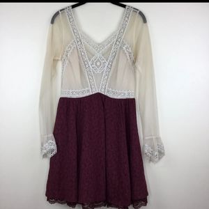 Free people victorian lace mesh dress